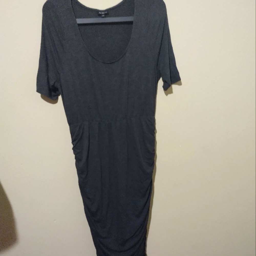 Torrid Charcoal Gray short sleeves cinched side dress (plus size)